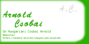 arnold csobai business card